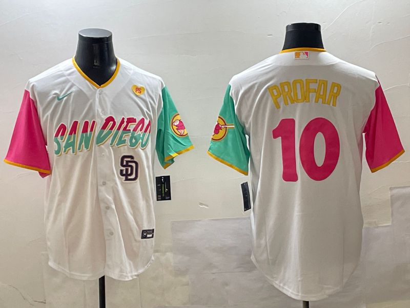 Men San Diego Padres #10 Profar White City Edition 2025 Nike MLB Jersey style 8